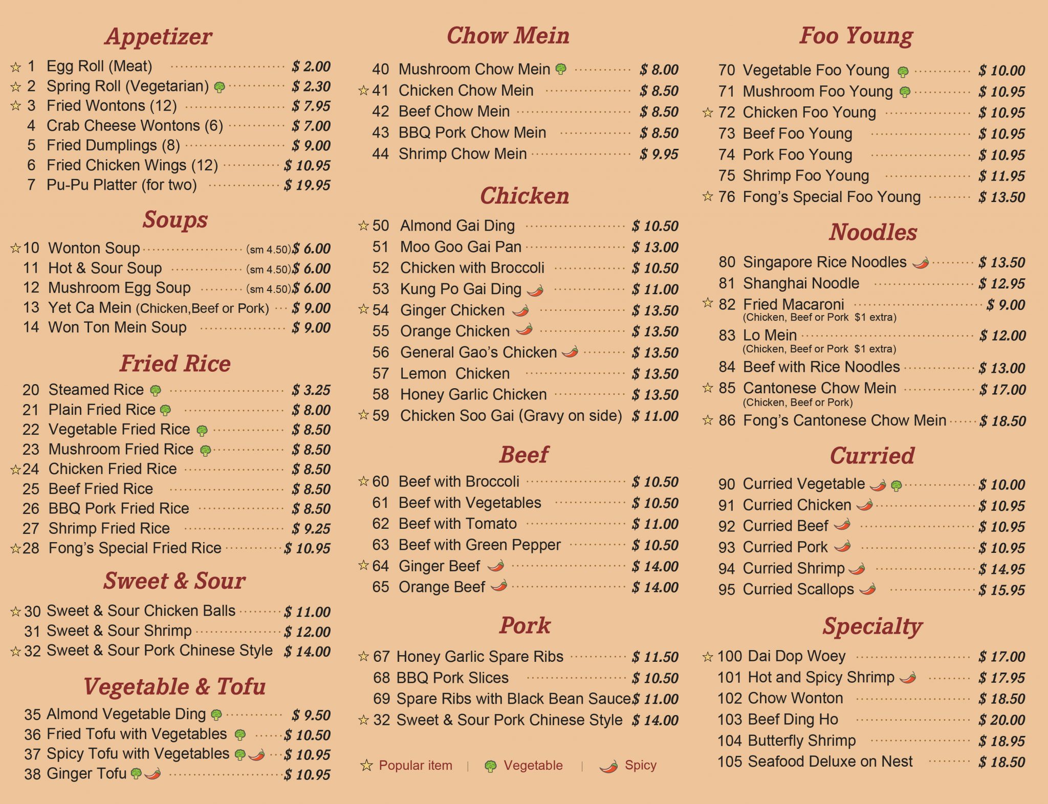 Fong S Chinese Restaurant 1978   Fongs餐牌反面0316 2048x1572 